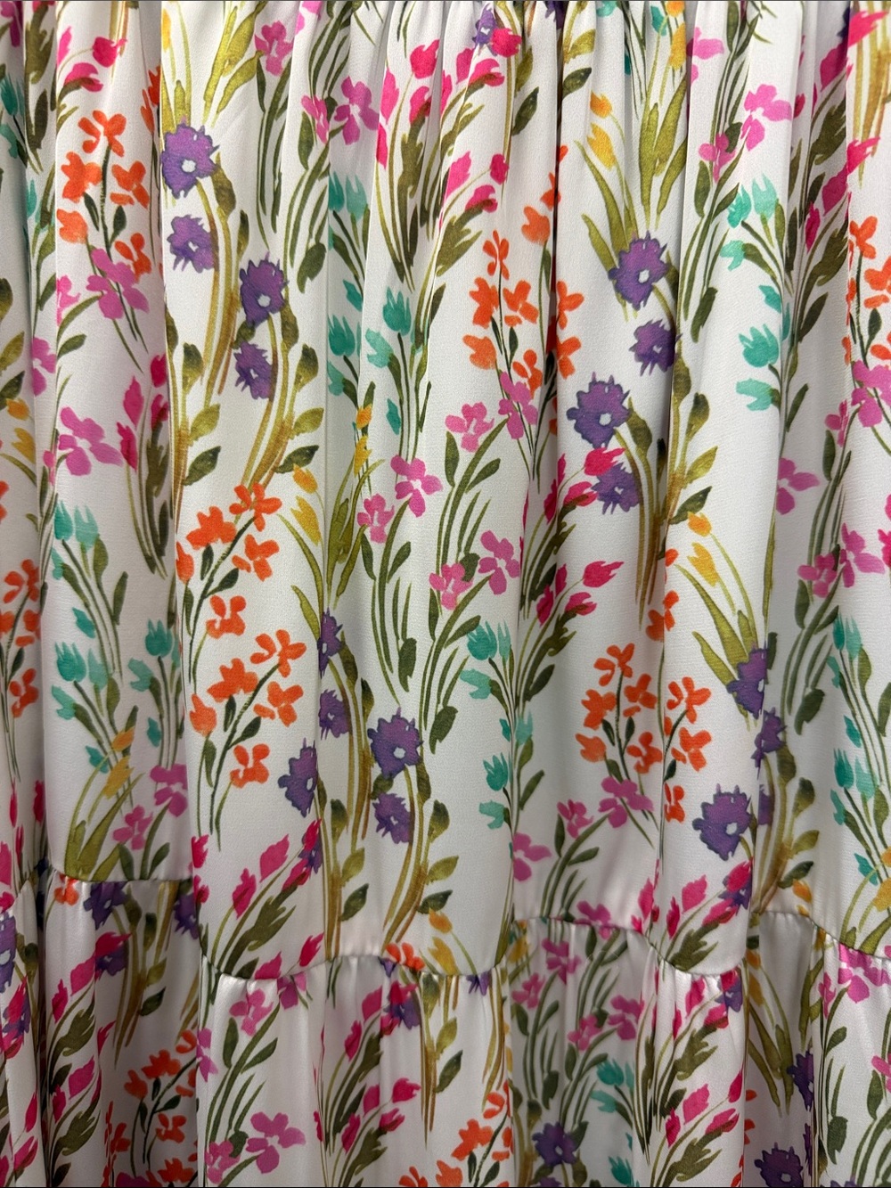 THML Cream Floral Maxi Dress with Multicolor Blooms - Picture 3 of 4